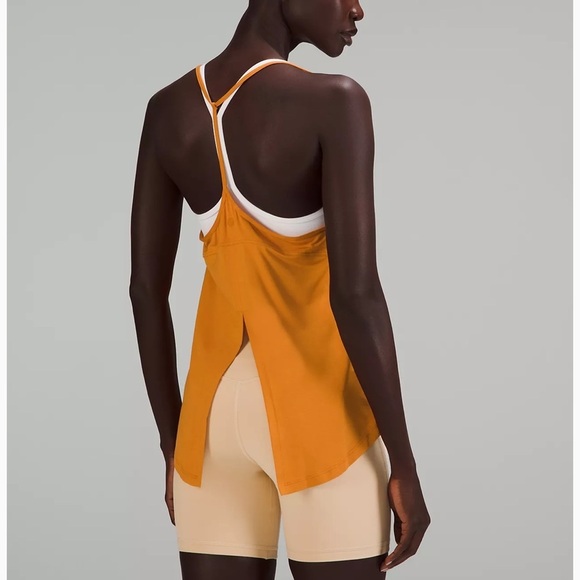 Lululemon Modal-Silk Yoga Tank Top Autumn Orange 6 NWT - Picture 2 of 7